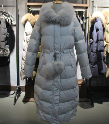 2015冬季新款韩版超大狐狸毛领羽绒服女长款过膝雷锋帽加厚外套潮