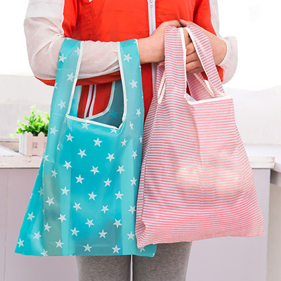 时尚可折叠超市购物袋 手提袋便携买菜包 防水环保袋大号容量袋子