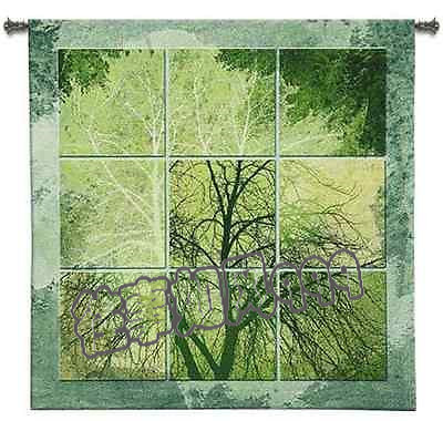欧美代购 挂毯壁毯 经典清新淡绿色树木图案装饰 精品墙饰壁挂