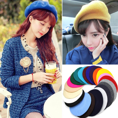 BL001 2015新款韩版秋冬天羊毛呢贝雷帽公主帽时尚女士蓓蕾帽子