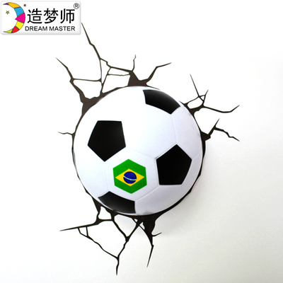 造梦师巴西世界杯足球3D创意壁灯装饰灯书房卧室床头夜灯个性灯具