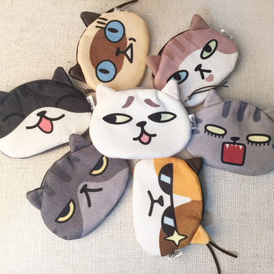 韩国版小零钱包袋3D动物猫咪可爱硬币包男女生帆布艺迷你卡通钱包