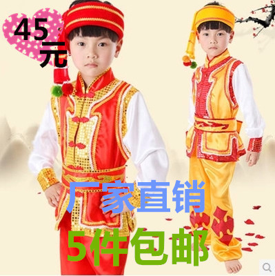 六一儿童演出服男童幼儿葫芦丝舞蹈表演服饰苗族少数民族服装傣族