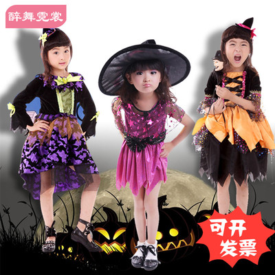 新款儿童春节演出服cosplay派对巫女表演服 网纱巫婆服装公主裙