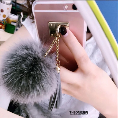 流苏狐狸毛球球iphone6/6plus 6s手机壳保护后盖硅胶韩国透明软套