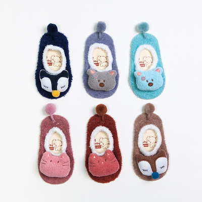 秋冬婴儿鞋袜男女儿童宝宝软底防滑地板学步袜子0-6-12个月1-2岁