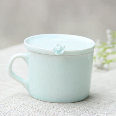创意立体花朵杯子陶瓷小清新可爱咖啡杯带盖个性定制女生日礼物