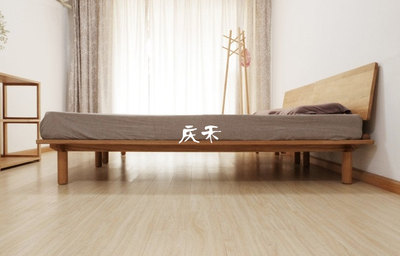 创意简约实木床可定做 1.8米实木大床1.5米实木床 北欧风实木床