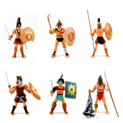角斗武士罗马战争古代模型战士配武器中世纪玩具公仔手脚关节可动