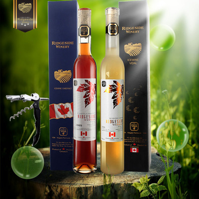 加拿大冰酒原瓶进口 列吉塞枫叶晚收冰白冰红葡萄酒双支礼盒装