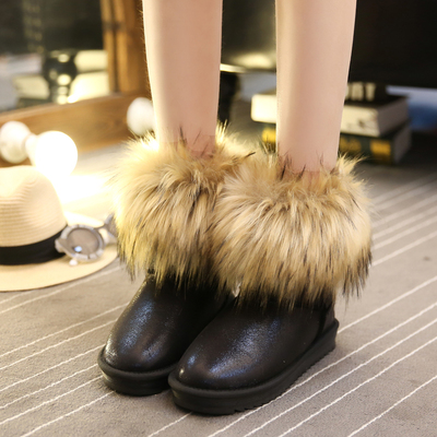 2015雪地靴女圆头短靴加绒超保暖短筒女靴子冬季厚底棉鞋新款包邮