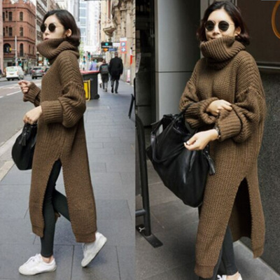 2015冬季新款韩版通勤 直筒加厚单件套头 纯色高领毛衣女上新包邮