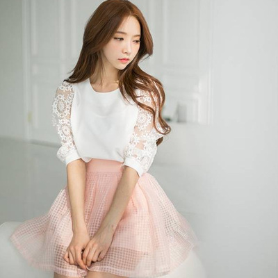 连衣裙韩国代购气质女装时尚夏装新款2015两件套裙子韩版套装