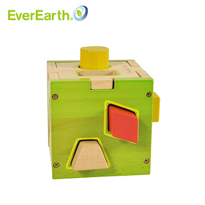 德国进口儿童认知婴儿宝宝益智启蒙玩具木制积木形状配对认知盒