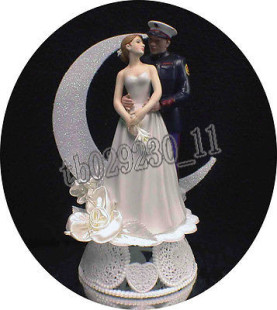 欧美代购 蛋糕婚庆公仔装饰 海军军官新娘婚礼蛋糕浪漫时尚