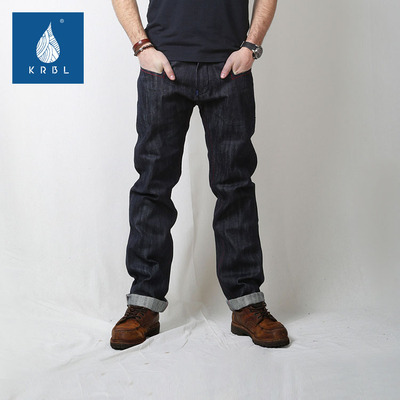 KRBL蓝布屋 原色赤耳超重磅古典丹宁原创设计牛仔裤 600PM