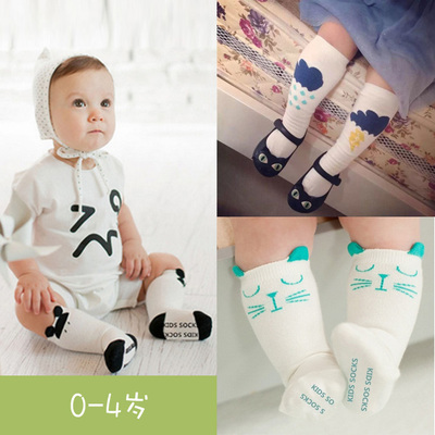 0-1-2-4岁婴儿宝宝男女儿童袜子中长筒纯韩版棉春秋季节加中厚款