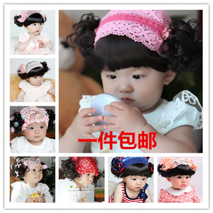 韩版女宝宝假发发带婴儿发带儿童发饰公主 头饰配饰 0-1岁包邮