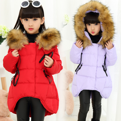 2015新款童装冬装女童棉衣中大童棉服中长款冬儿童棉袄加厚外套