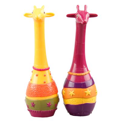 Battat(B.Toys)官方正品长颈鹿沙锤摇铃早教婴儿宝宝儿童益智玩具