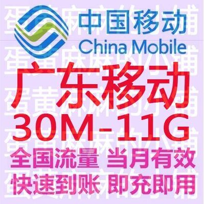 广东移動流量充值卡70M 500M 1G3G4G国内通用叠加手机流量加油包
