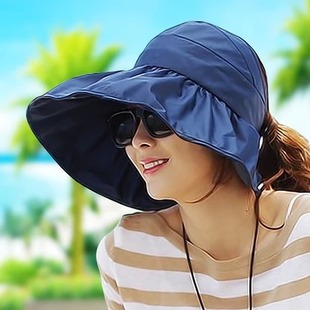 限量帽子女士遮阳帽夏天韩版防紫外线沙滩太阳帽可折叠凉帽免运费
