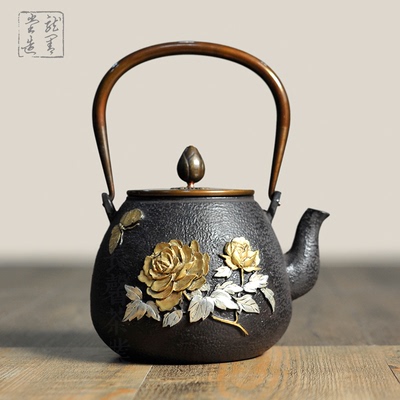 龙善堂日本铁壶原装进口无涂层纯手工南部铁器生铁壶铸铁茶壶特价