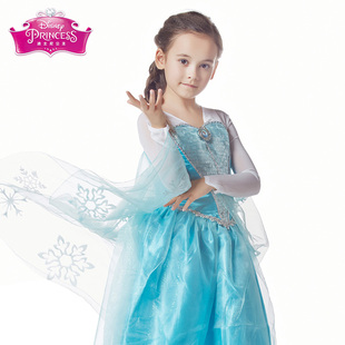 迪士尼新款冰雪女王 冰雪艾莎公主连衣裙公主裙