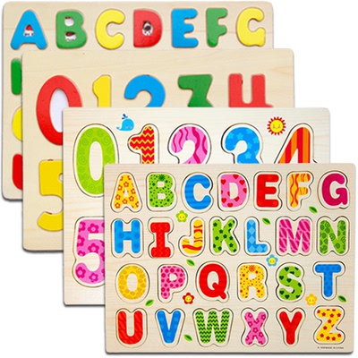 木制学前儿童早教系列拼板玩具数字字母拼音拼板拼图