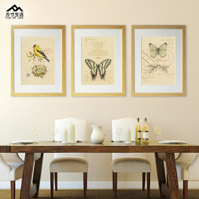 花鸟 客厅装饰画美式沙发背景墙画三联现代有框餐厅挂画卧室壁画