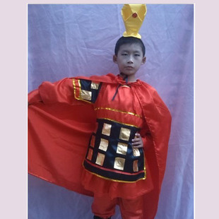新款儿童古装汉服古代战国士兵盔甲表演服男童舞台演出服将军服装