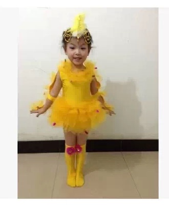 儿童动物舞台小鸡也疯狂演出服装幼儿舞蹈节目表演少儿女童跳舞服
