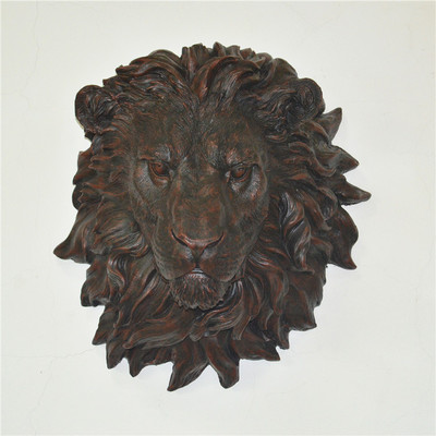 玻璃钢动物头像雕塑工艺品家居酒店KTV墙壁软装饰品狮子头壁挂件
