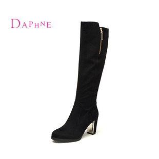 Daphne/达芙妮2015冬季新款 高粗跟高筒女长靴子骑士靴1015605068
