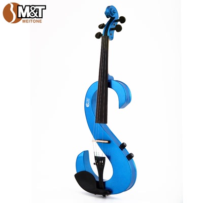 美音正品专业考试S型蓝红色乐器电子小提琴 公主琴电声小提琴