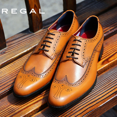 REGAL丽格商务正装男鞋英伦布洛克男士皮鞋T34B