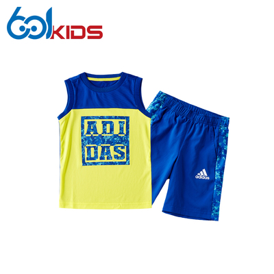Adidas阿迪达斯童装2017夏季新款小男童运动套装BJ8143