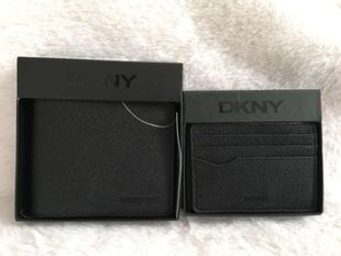 美国代购DKNY 男款皮钱包卡包黑色短款