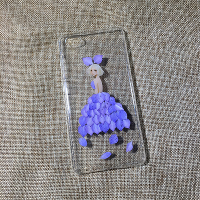 【趣买】紫色公主裙iPhone6s Plus手机壳 苹果iPhone6s真花滴胶壳