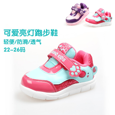 ABC童鞋正品2015冬季新款女童卡通小熊学步鞋运动鞋带灯Y55115209
