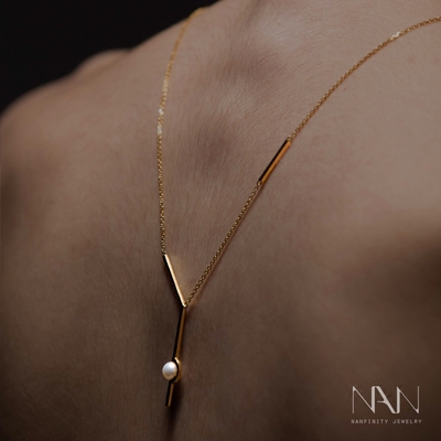 【NANFINITY官方店】设计师品牌原创ORBIT系列简约珍珠纯银项链