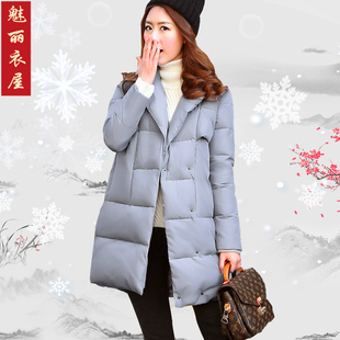 2016冬装新款韩版保暖宽松中长款茧型显瘦保暖休闲羽绒服女外套潮