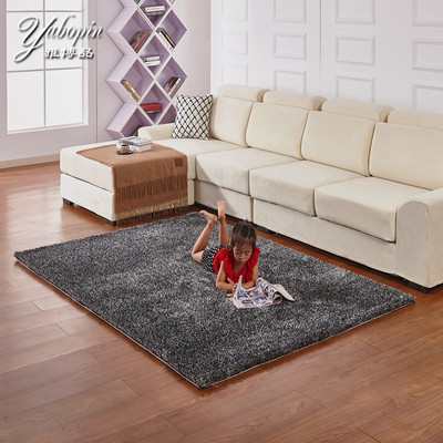 现代家用韩国丝地毯纯色高档加密客厅茶几地毯 卧室满铺地垫定制