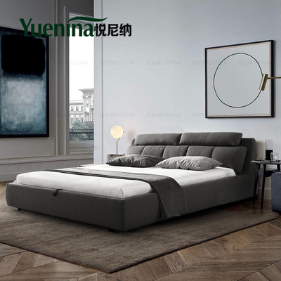 悦尼纳 北欧简约现代布艺床1.8米双人主卧软床小户型布艺床可拆洗