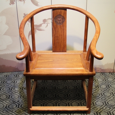巴花圈椅 实木圈椅 皇宫椅 红木餐椅休闲椅花梨木扶手官帽椅
