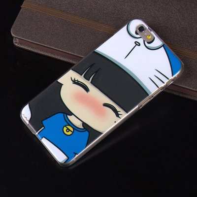 糖果条纹招财猫iphone6硬壳手机套4.7寸苹果6硅胶外壳包边保护壳