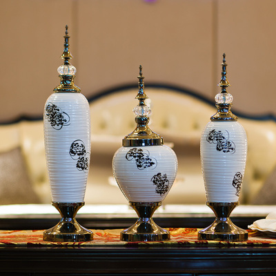 现代中式家居装饰品摆件时尚创意客厅玄关酒柜摆设欧式陶瓷工艺品