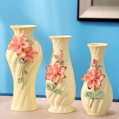 欧式陶瓷花瓶台面摆件客厅电视柜创意新房家居装饰工艺品插花瓷器