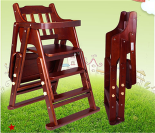 宝宝餐椅婴儿吃饭桌椅子多功能可折叠可调节实木儿童餐椅竹子