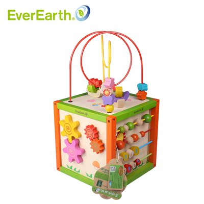 Everearth 宝宝益智早教创意串珠绕珠绕线珠 榉木儿童玩具绕珠箱